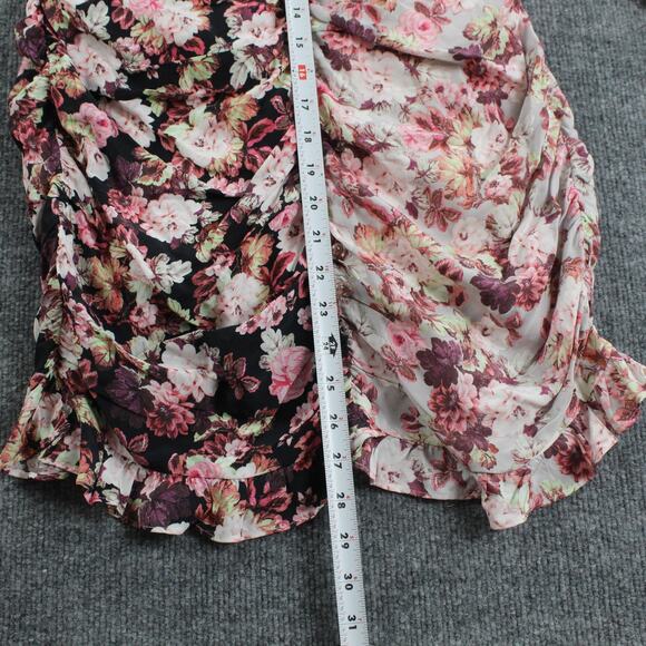 For Love and Lemons Dress Large Houston Ruched Floral Print Mini Cottagecore - Picture 12 of 14